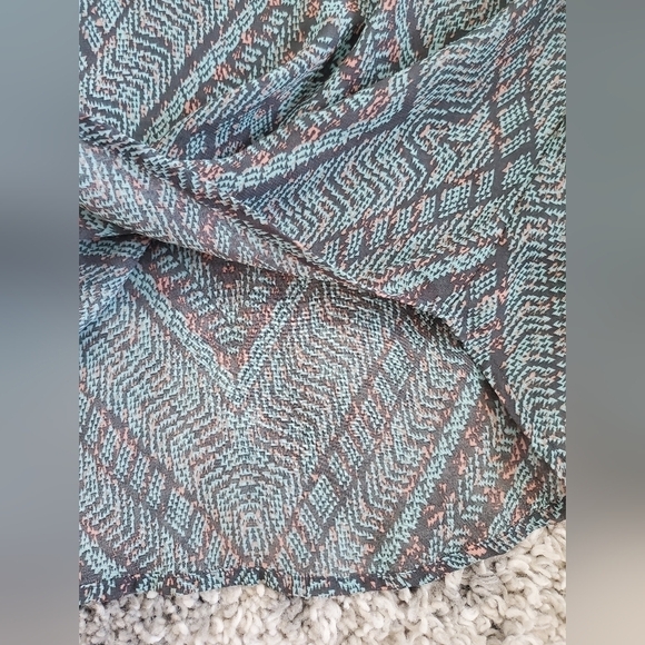 Bundle Only: Daniel Rainn Women S Sleeveless Boho Chiffon Split Teal Print Top.‎ - Picture 6 of 10